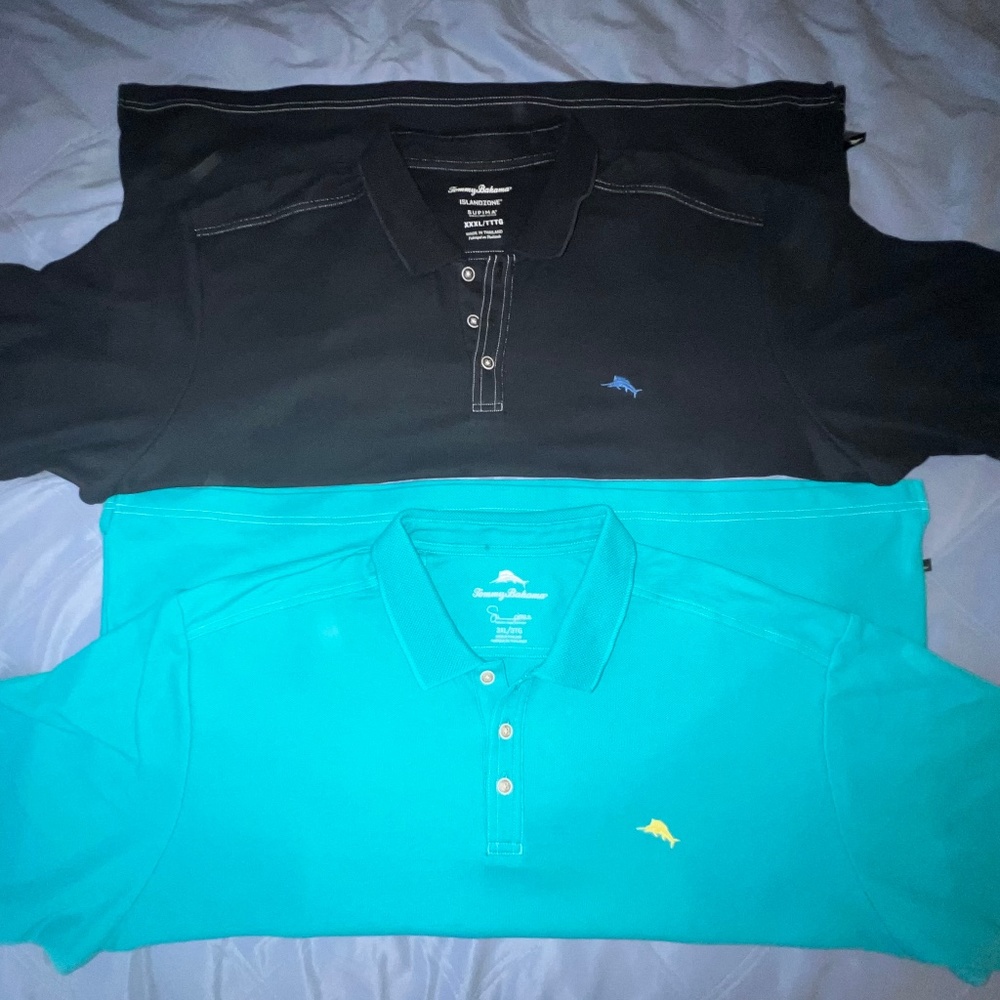 Tommy Bahama 2 for 1 polo size xxxl, teal & black